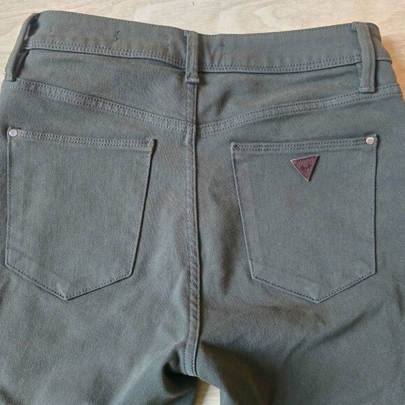 Women's Guess 1981 High-Rise Skinny Jeans in Olive Green, Size 28 - Picture 3 of 5